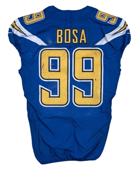 2017 Joey Bosa Game Used Los Angeles Chargers Home Jersey Photo Matched To 12/3/2017 (Chargers/Fanatics & Resolution Photomatching)